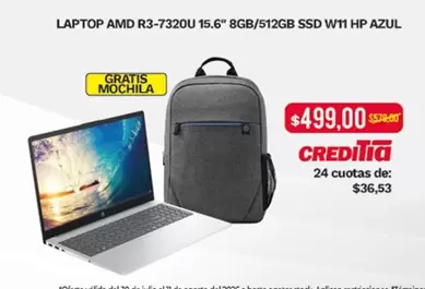 HP - LAPTOP AMD R3-7320U 15,6" 8GB/512GB SSD W11