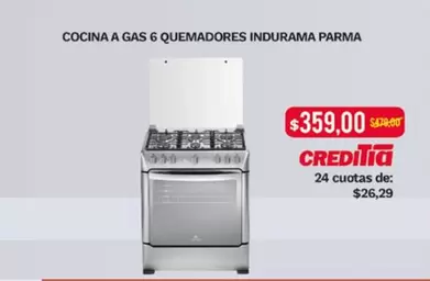 Indurama - COCINA A GAS 6 QUEMADORES PARMA