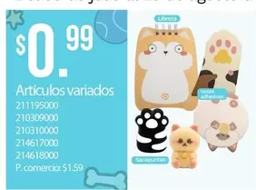 Artículos variados 211195000, 210309000, 210310000, 214617000, 214618000