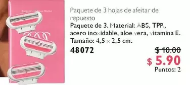 Paquete de 3 hojas de afeitar de repuesto 48072