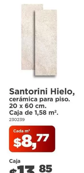 Santorini Hielo, cerámica para piso. 20 x 60 cm. Caja de 1,58 m
230239