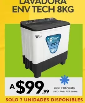 uno - LAVADORA ENV TECH 8KG
