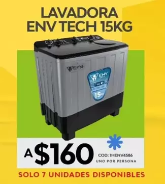 uno - LAVADORA ENV TECH 15KG