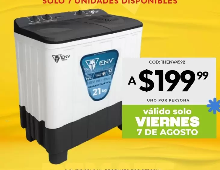 uno - Lavadora ENV THENV4592 21kg
