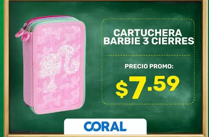 Barbie - CARTUCHERA 3 CIERRES
