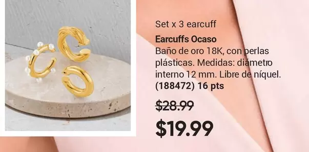 Set x 3 Earcuffs Ocaso
