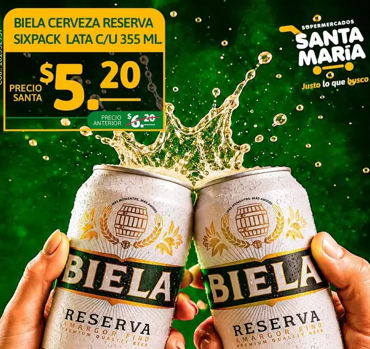 María - CERVEZA RESERVA SIXPACK LATA C/U 355 ML