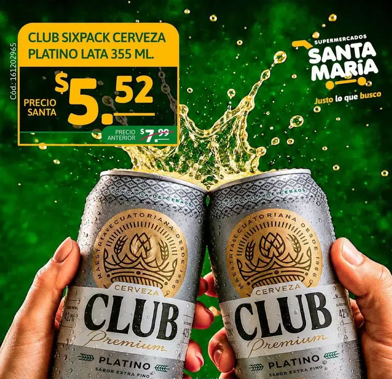 María - CLUB SIXPACK CERVEZA PLATINO LATA 355 ML