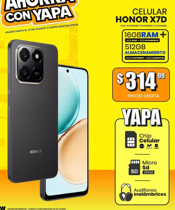 Movistar - CELULAR HONOR X7D