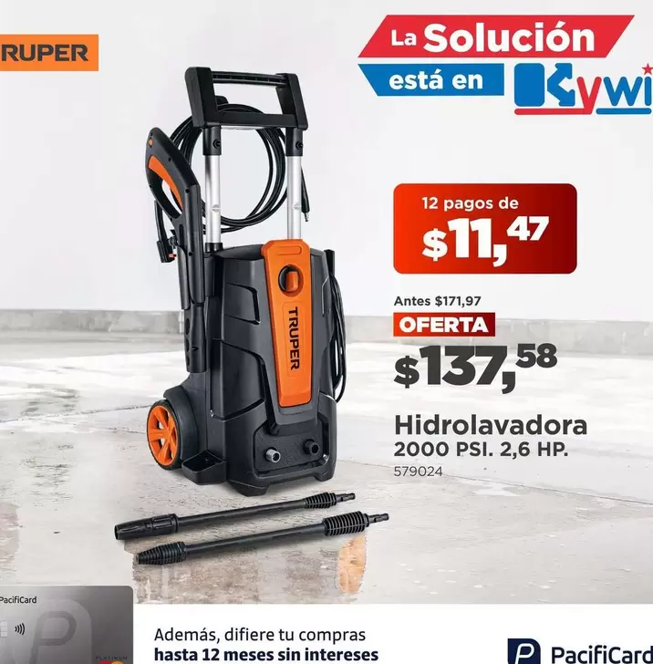 HP - Hidrolavadora 2000 PSI, 2.6 .