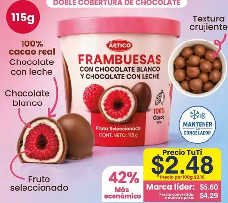 Real - Frambuesas con chocolate blanco y chocolate