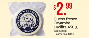 Cayambe - Queso fresco  Lucilita 450 g
