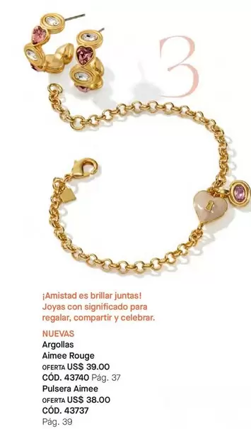 Argolas Aimee Rouge, Pulsera Aimee