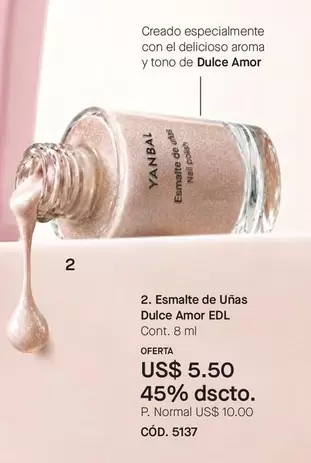 Yanbal - Esmalte de Uñas Dulce Amor EDL C
ód. 5137