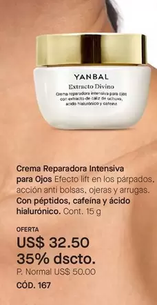 Yanbal - Crema Reparadora Intensiva para Ojos