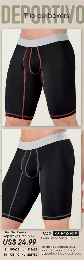 uno - Trio de Boxers Deportivos Ref.82126
