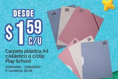 Play - Carpeta plástica A4 c/elástico o c/clip