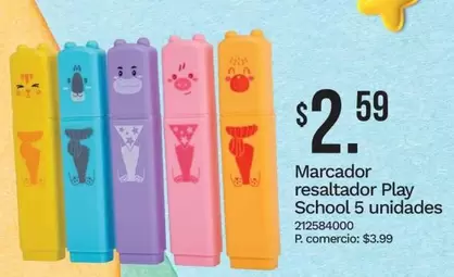 Play - Marcador resaltador School 5 unidades