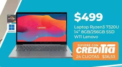 Lenovo - Laptop Ryzen3 7320U 14" 8GB/256GB SSD W11