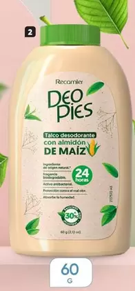 Talco desodorante DE MAÍZ