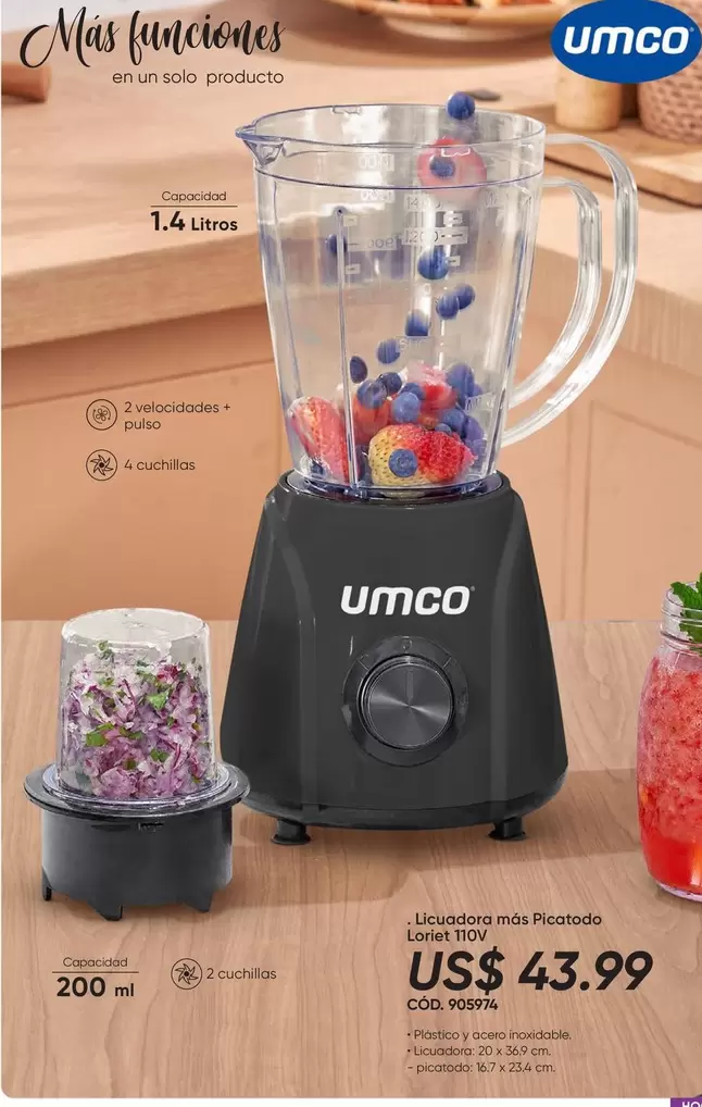 Umco - Licuadora más picatodo Lorent TIV