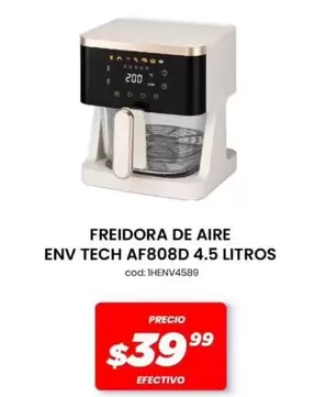 FREIDORA DE AIRE ENV TECH AF808D 4.5 LITROS