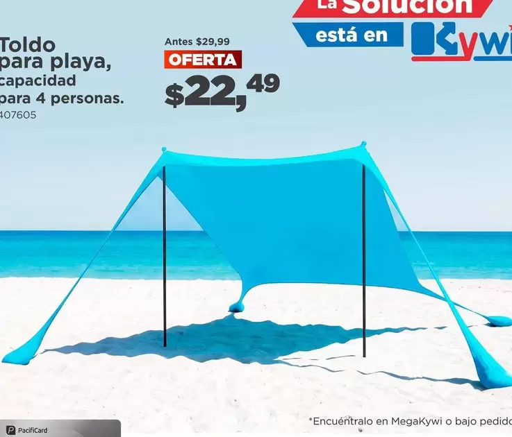 Toldo para playa, capacidad para 4 personas. 807605
