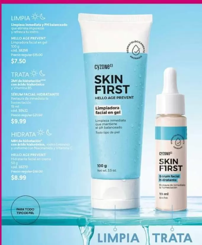 SKIN FIRST HELLO AGE PREVENT Limpiadora facial en gel