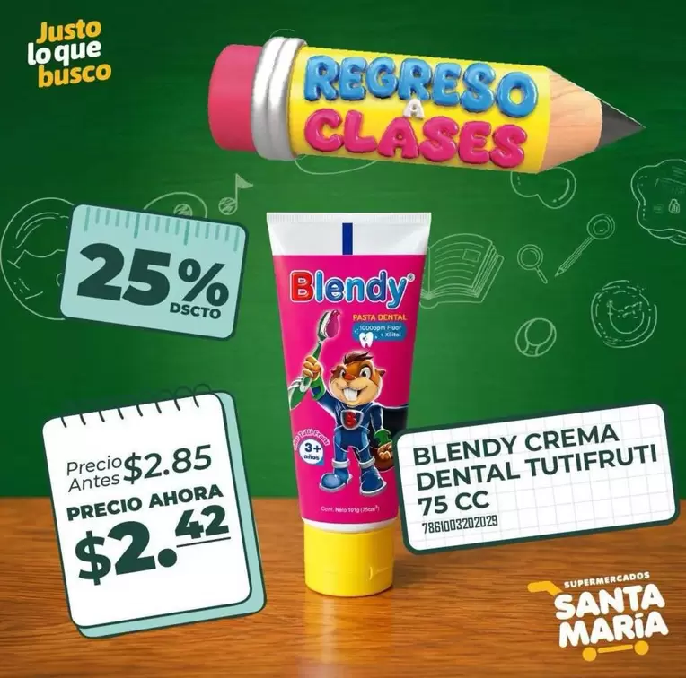 María - BLENDY CREMA DENTAL TUTIFRUTI
