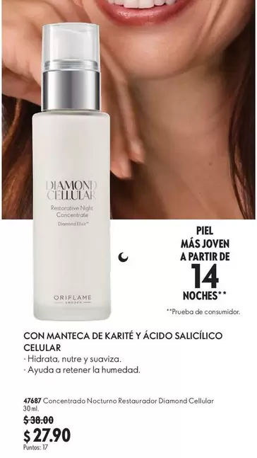 Oriflame - Concentrado Nocturno Restaurador Diamond Cellular