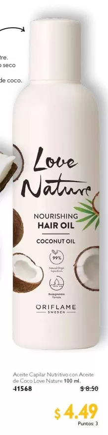 Oriflame - Love Nature Nourishing Hair Oil Coconut Oil 45348