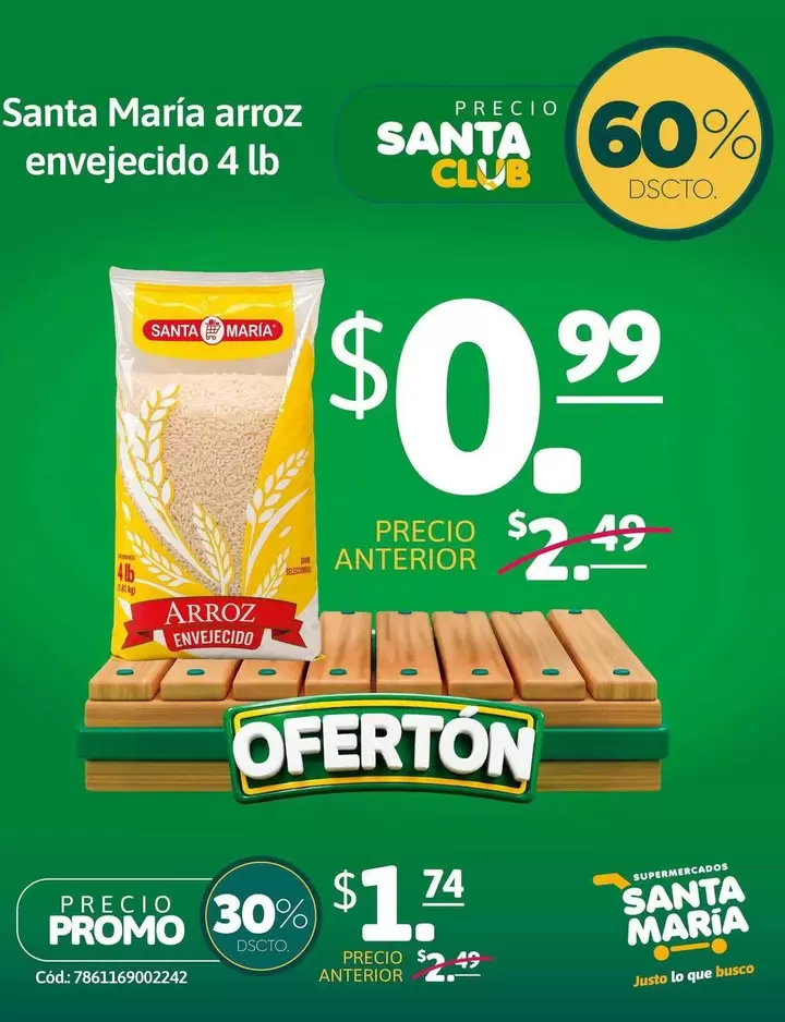 Santa Maria - arroz envejecido 4 lb