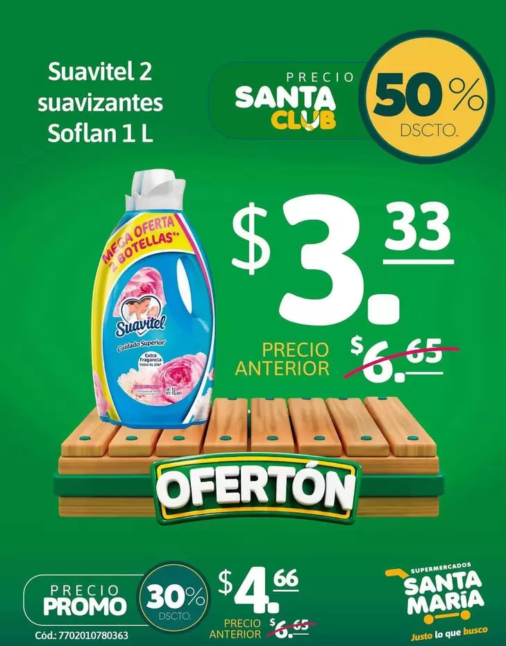 María - Suavitel 2 suavizantes Soflan 1 L