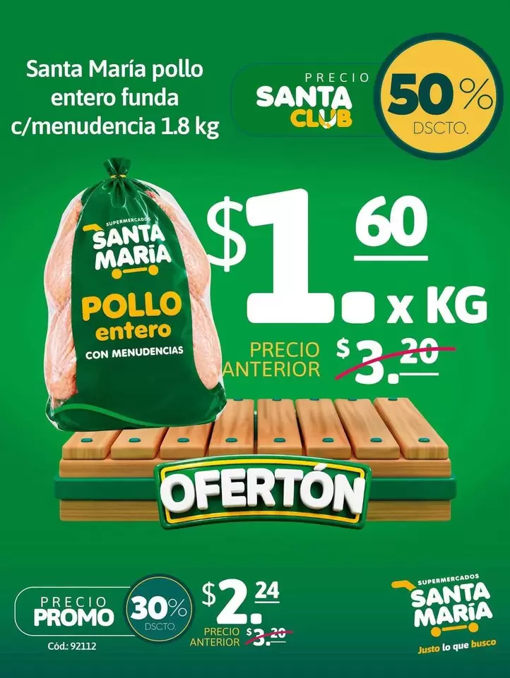 Santa Maria - Pollo entero con menudencias