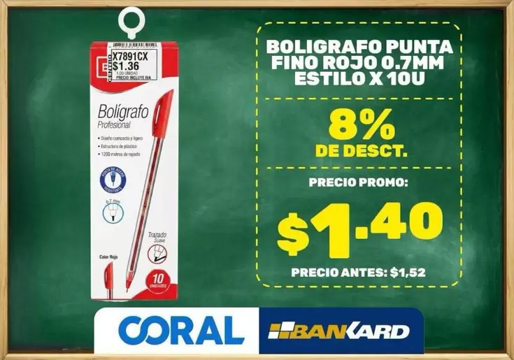 Rojo - BOLIGRAFO PUNTA FINO ROJO 0.7MM ESTILO X 10U