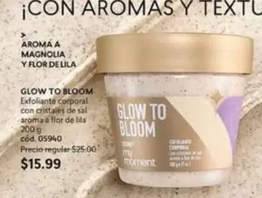 Flor - GLOW TO BLOOM Exfoliante corporal con cristales de sal aroma a flor de lila cód. 05940