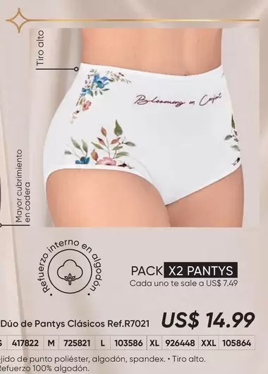 uno - Dúo de Pantys Clásicos Ref.R7021
