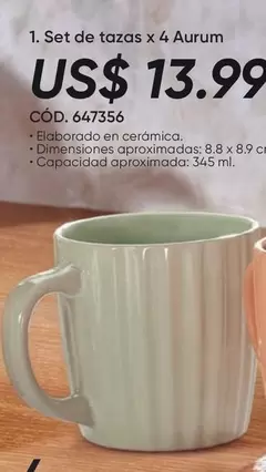 Set de tazas x 4 Aurum CÓD. 647356
