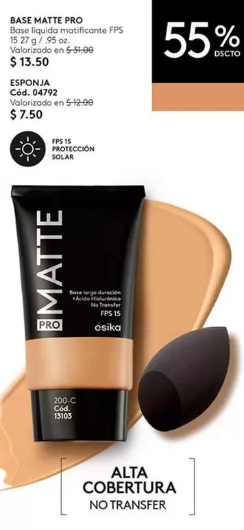 Pro - BASE MATTE PRO Base líquida матифициante FPS