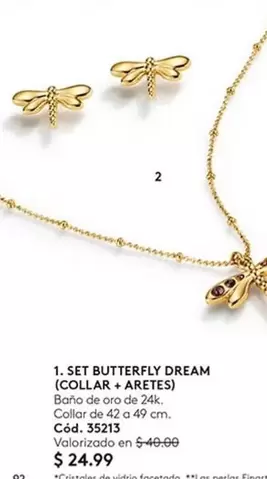 Finart - SET BUTTERFLY DREAM (COLLAR + ARETES) Cód. 35213