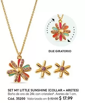 SET MY LITTLE SUNSHINE (COLLAR + ARETES) Cód. 35200