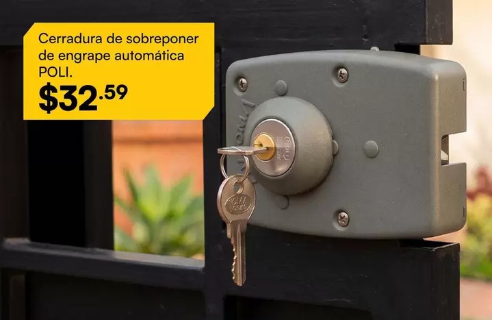 Cerradura de sobreponer de engrape automática