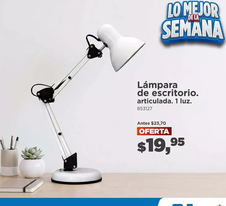 Lámpara de escritorio. articulada. 1 luz. 853127