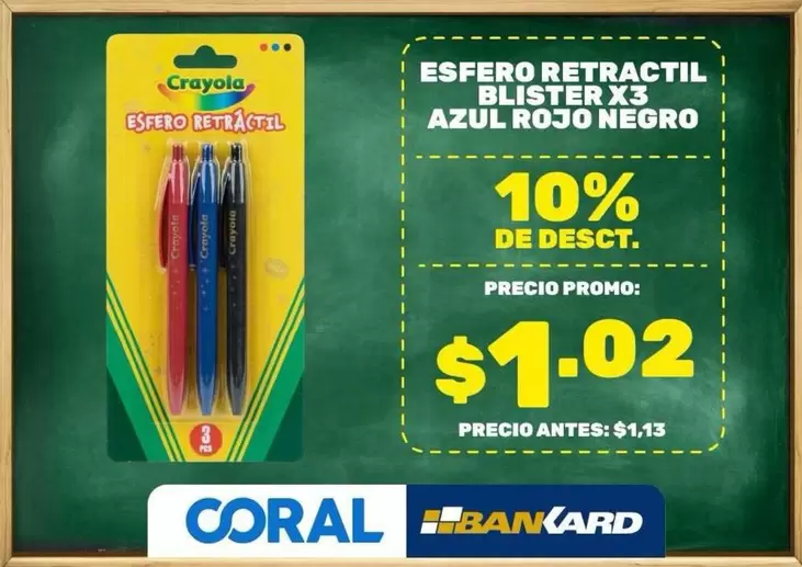 Azul - ESFERO RETRACTIL BLISTER X3 AZUL ROJO NEGRO