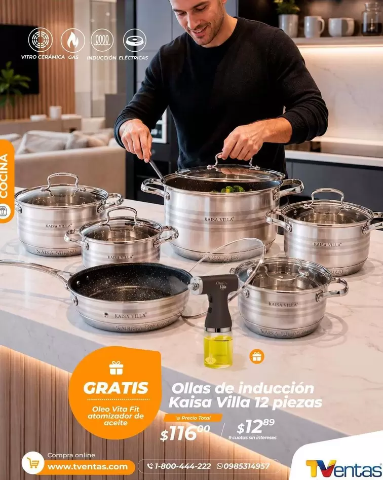 Ollas de inducci
uevo Kaisa Villa 12 piezas
