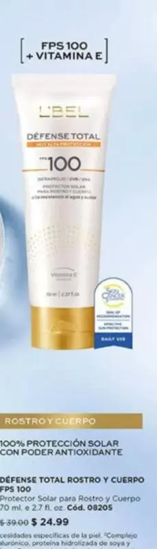 L'bel - DEFENSE TOTAL ROSTRO Y CUERPO FPS 100