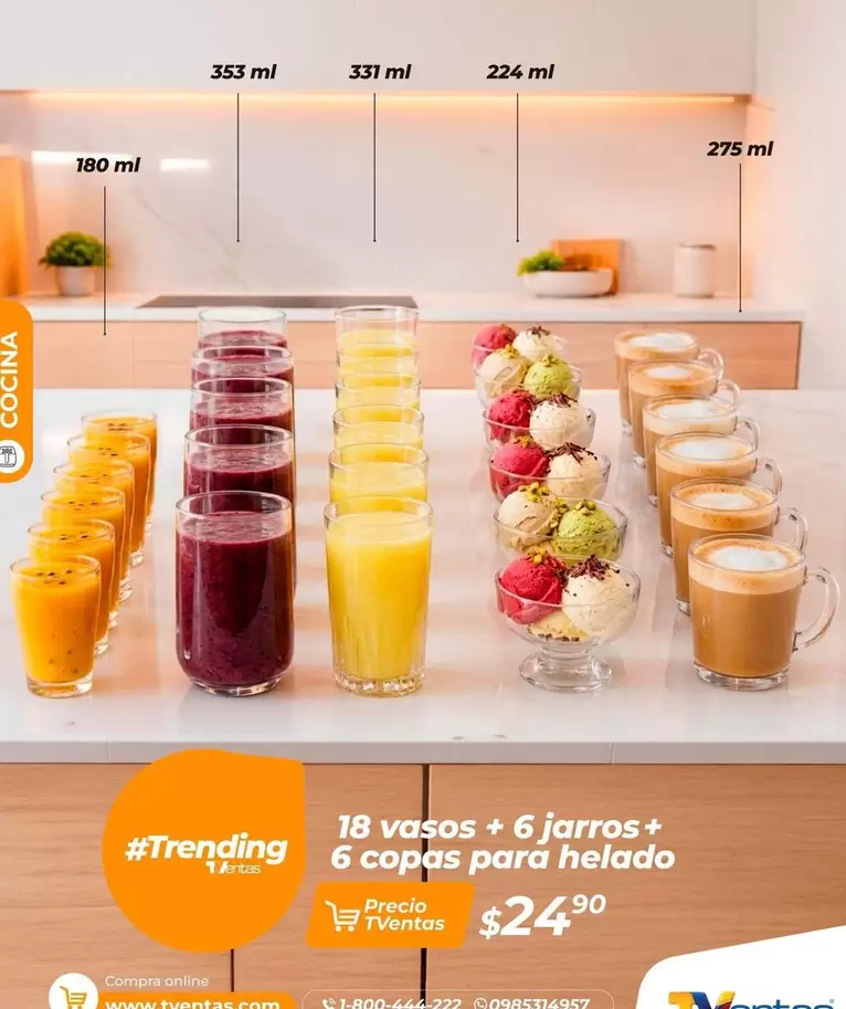 Vasos, Jarras y Copas para Helado