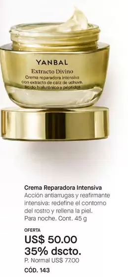 Yanbal - Crema Reparadora Intensiva