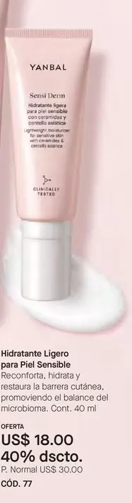Yanbal - Hidratante Ligero para Piel Sensible