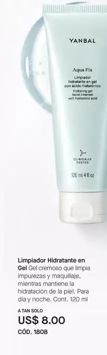 Yanbal - Limpiador Hidratante en Gel Aqua Fix